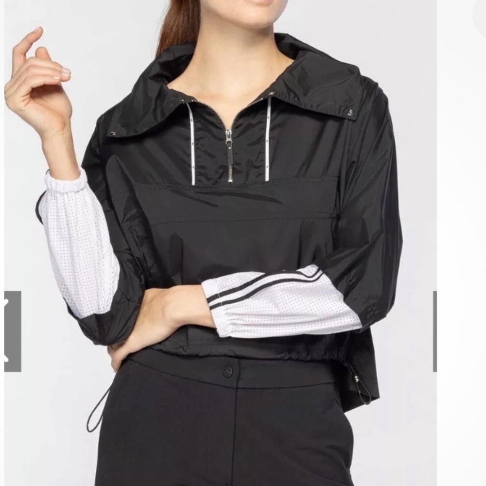 Pxg women’s on the go anorak jacket black white small